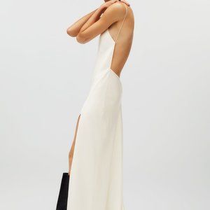 Zara - Size M - Long Satin Cream Dress - Brand New, Never Worn, Tags on